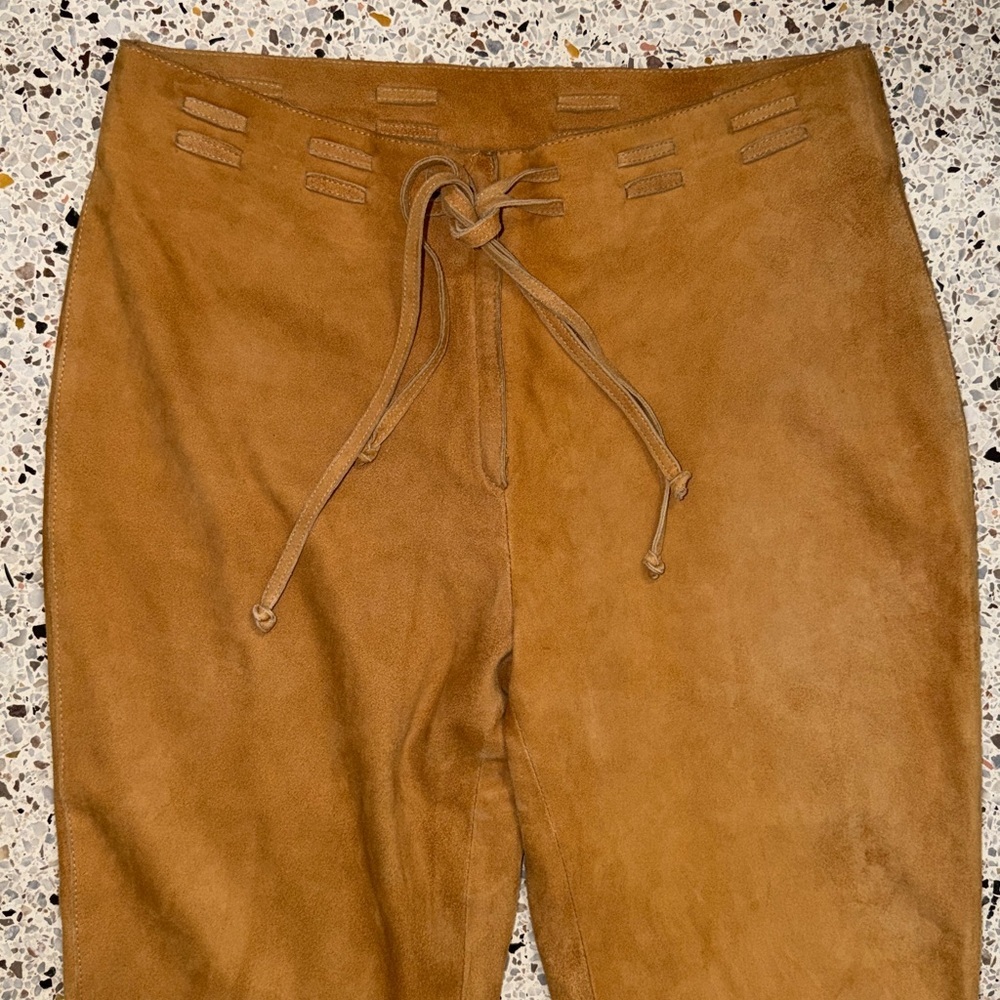 Ermanno Daelli tan Italian leather pants Vera Pelle 42
